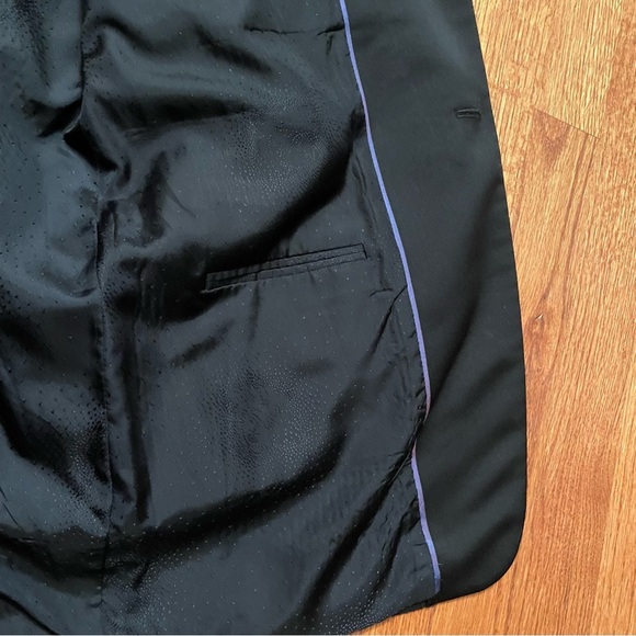 Versace two button single breasted black wool silk textured sports coat blazer - Picture 12 of 15